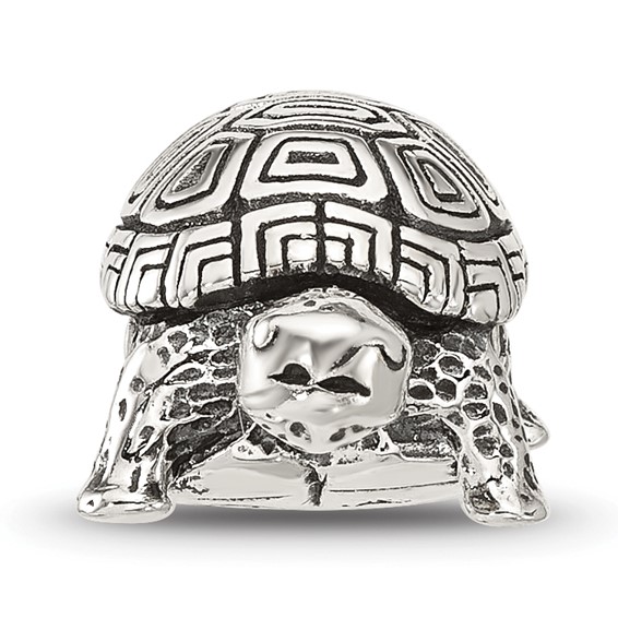 Sterling Silver Reflections Antiqued Turtle Bead