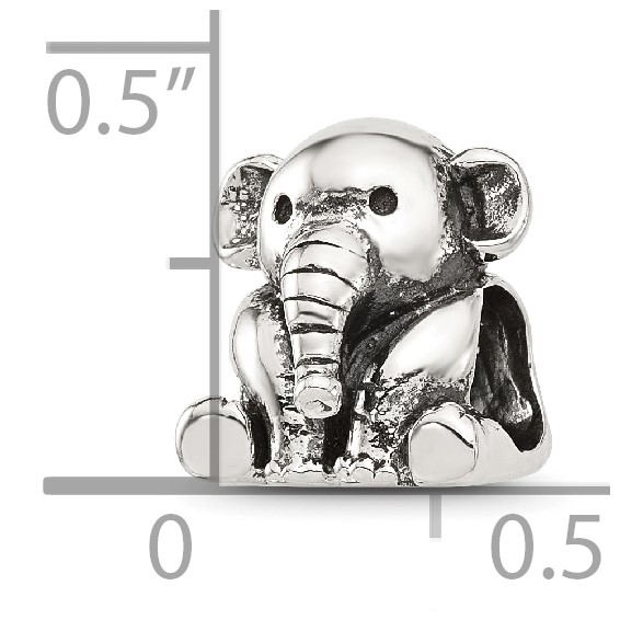 Sterling Silver Reflections Sitting Elephant Bead