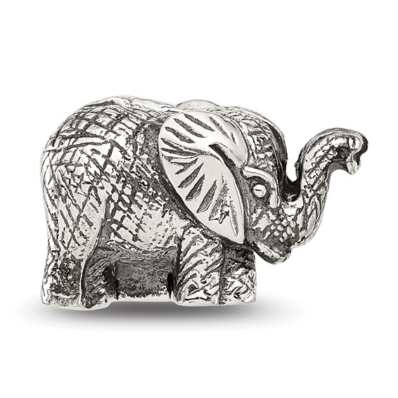 Sterling Silver Reflections Antiqued Elephant Clip Bead