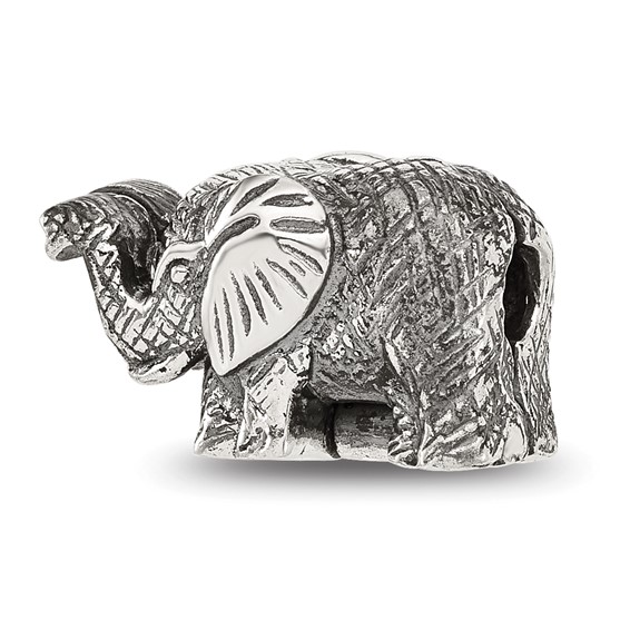 Sterling Silver Reflections Antiqued Elephant Clip Bead