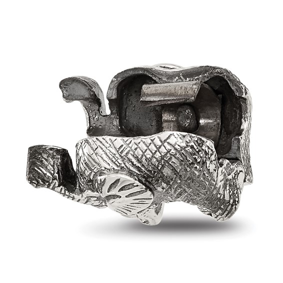 Sterling Silver Reflections Antiqued Elephant Clip Bead