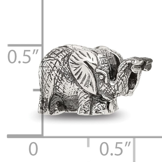 Sterling Silver Reflections Antiqued Elephant Clip Bead