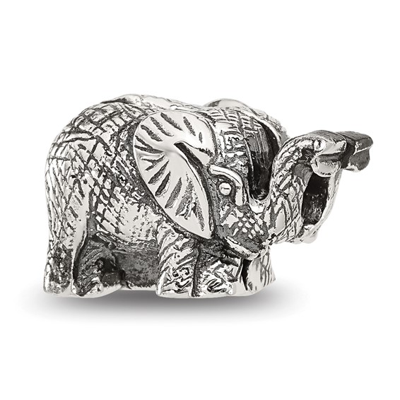 Sterling Silver Reflections Antiqued Elephant Clip Bead