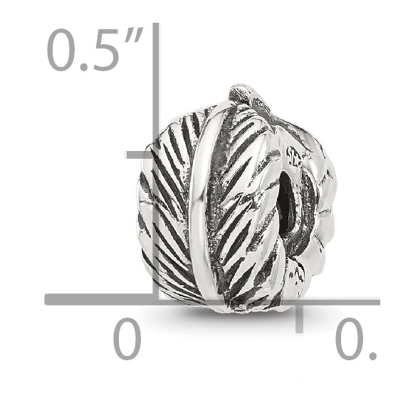 Sterling Silver Reflections Antiqued Leaf Clip Bead