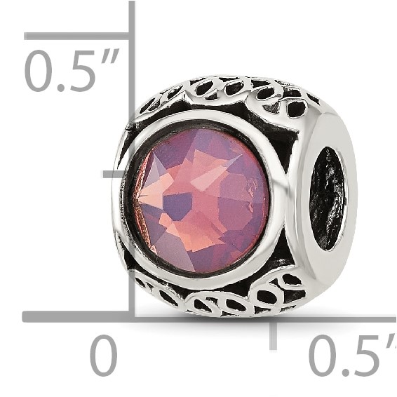 Sterling Silver Reflections Antiqued Purple Crystal Bead