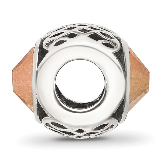 Sterling Silver Reflections Antiqued Brown Crystal Bead