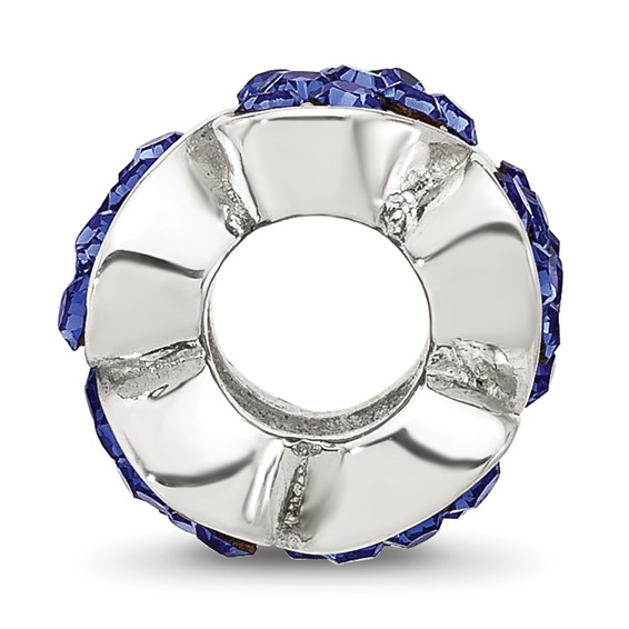 Sterling Silver Reflections Blue Crystal Hearts Bead