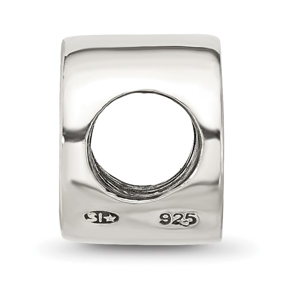 Sterling Silver Reflections Polished Antiqued Love You Circle Bead