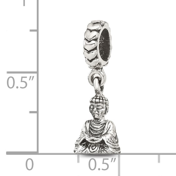 Sterling Silver Reflections Antiqued Budda Dangle Bead
