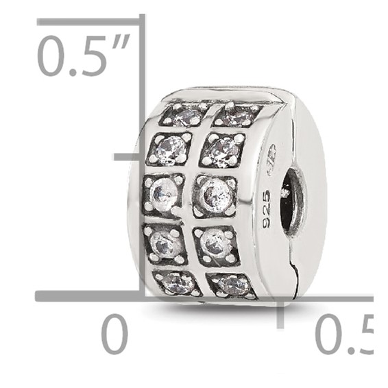Sterling Silver Reflections CZ Clip Bead