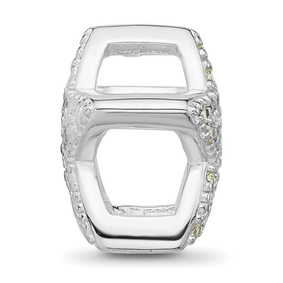 Sterling Silver Reflections Rhodium-plated Yellow & Clear CZ Star Bead