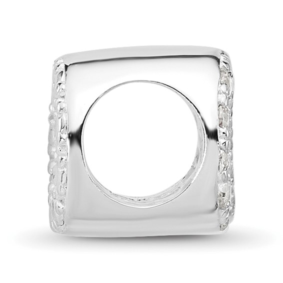 Sterling Silver Reflections Rhodium-plated CZ Infinity Bead