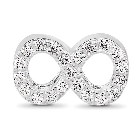 Sterling Silver Reflections Rhodium-plated CZ Infinity Bead