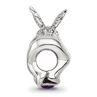 Sterling Silver Reflections February CZ Antiqued Bead view 2