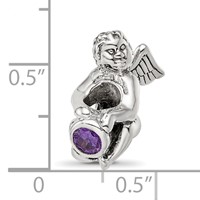 Sterling Silver Reflections February CZ Antiqued Bead view 5