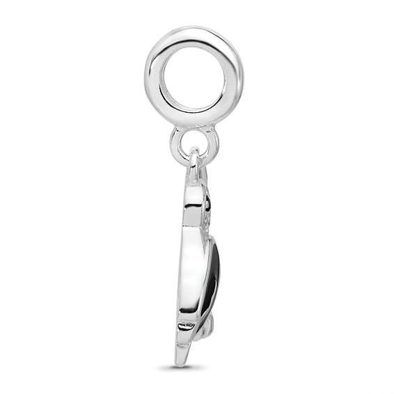 Sterling Silver Reflections Rh-plated Enamel & CZ Toucan Dangle Bead