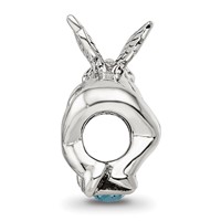 Sterling Silver Reflections March CZ Antiqued Bead view 2