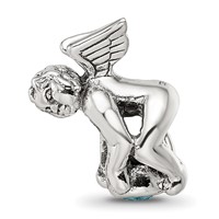 Sterling Silver Reflections March CZ Antiqued Bead view 3