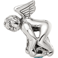 Sterling Silver Reflections March CZ Antiqued Bead view 4