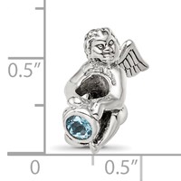Sterling Silver Reflections March CZ Antiqued Bead view 5