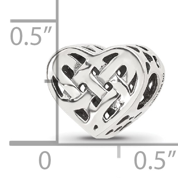 Sterling Silver Reflections Woven Heart Bead