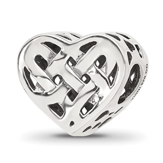 Sterling Silver Reflections Woven Heart Bead