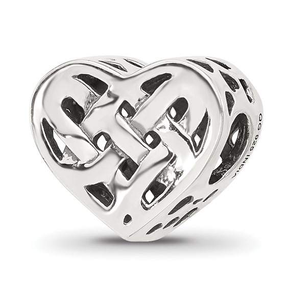 Sterling Silver Reflections Woven Heart Bead