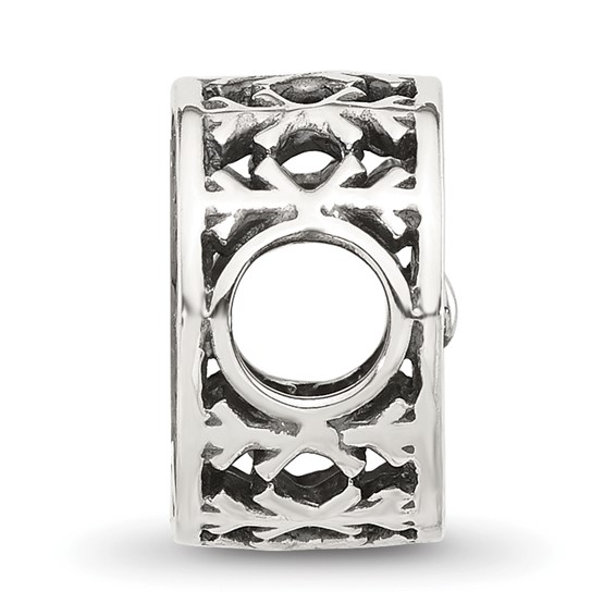 Sterling Silver Reflections Snowflake Circle Bead