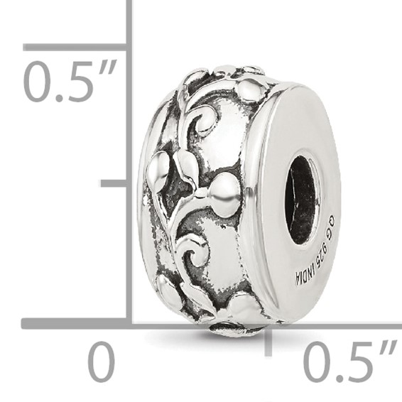 Sterling Silver Reflections Scroll Design Spacer  Bead
