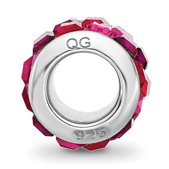 Sterling Silver Reflections RH-plated Pink/Red Preciosa Crystal Bead