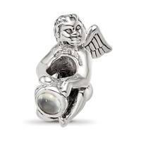 Sterling Silver Reflections June CZ Antiqued Bead view 1