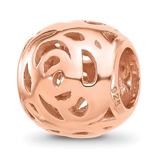 Sterling Silver Reflections Rose Gold-plated Floral Bead