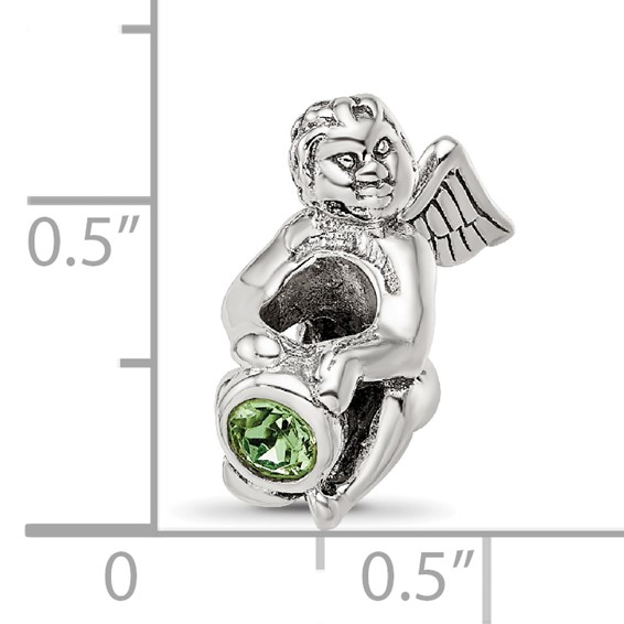 Sterling Silver Reflections August CZ Antiqued Bead