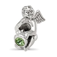 Sterling Silver Reflections August CZ Antiqued Bead view 1