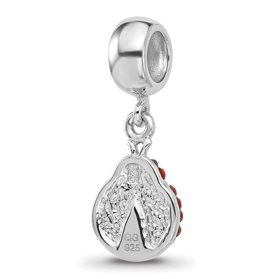 Sterling Silver Reflections Rhodium-plated Lady Bug Preciosa Crystal Bead