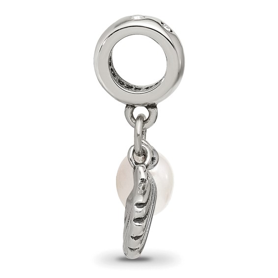 Sterling Silver Reflections Shell & Freshwater Pearl Dangle Bead