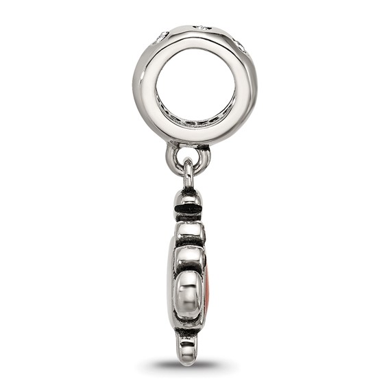 Sterling Silver Reflections Crystal and Enamel Crab Dangle Bead