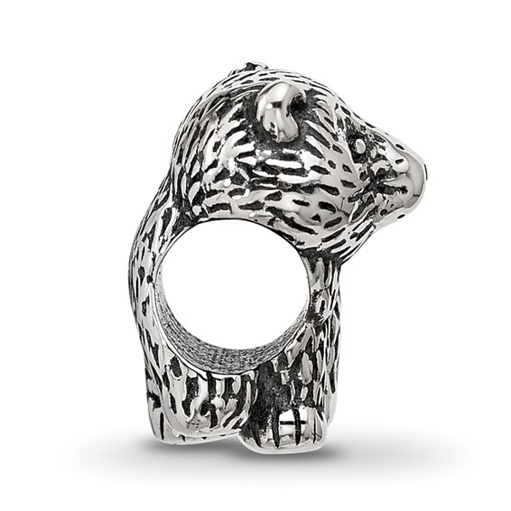Sterling Silver Reflections Antiqued Bear Bead