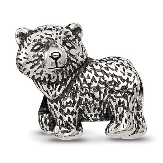 Sterling Silver Reflections Antiqued Bear Bead