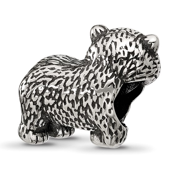 Sterling Silver Reflections Antiqued Bear Bead