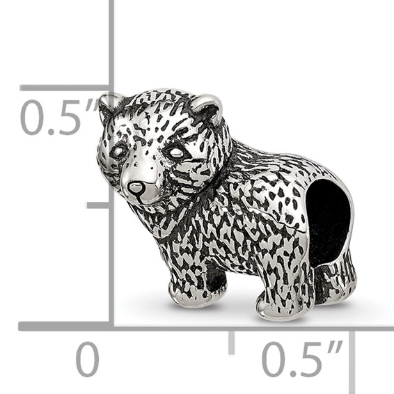 Sterling Silver Reflections Antiqued Bear Bead