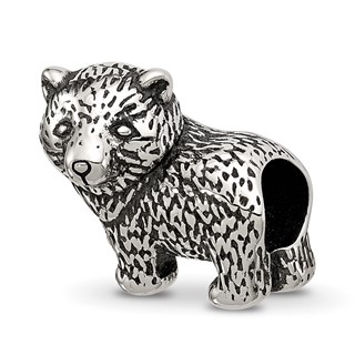Sterling Silver Reflections Antiqued Bear Bead