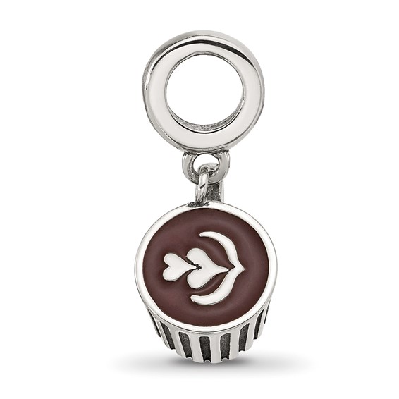Sterling Silver Reflections Heart Cappuccino Bead