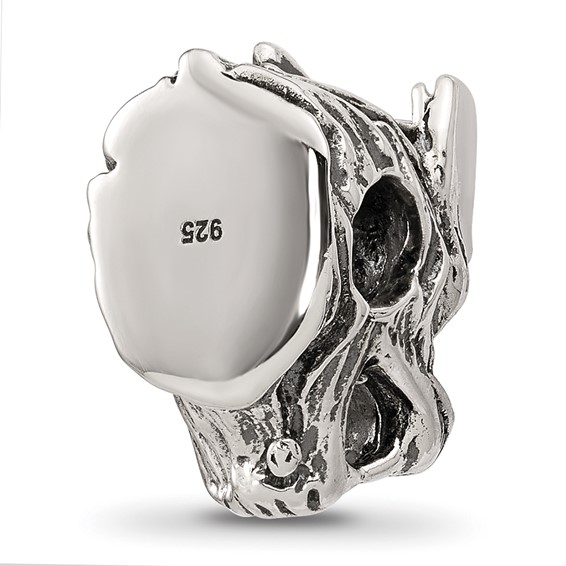 Sterling Silver Textured Dragon Head Bead