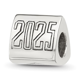 Sterling Silver Polished 2025 Graduation Bead