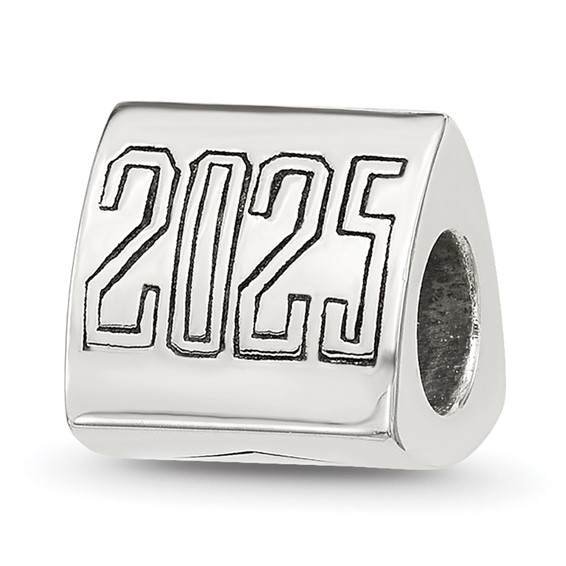 Sterling Silver Polished 2025 Graduation Bead
