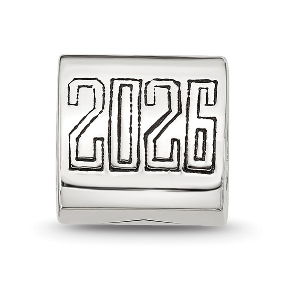 Sterling Silver Polished 2026 Graduation Bead