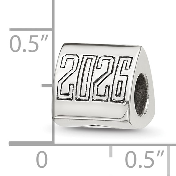 Sterling Silver Polished 2026 Graduation Bead