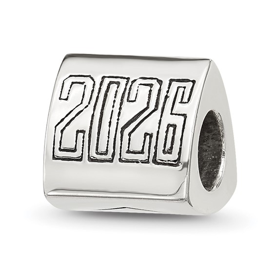 Sterling Silver Polished 2026 Graduation Bead