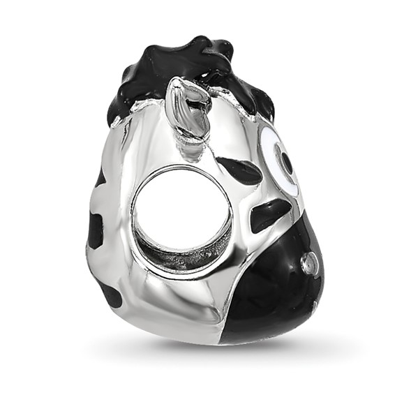 Sterling Silver Reflections Kids Enamel Zebra Face Bead